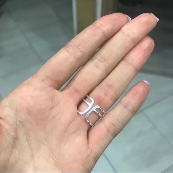 925 Sterling Silver Pave Crystal Multilayer Ring - Picture 8 of 14